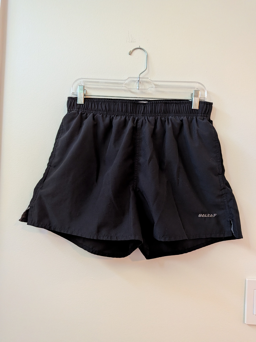 Baleaf Black Men's Athletic Running Shorts, Sz. Medium